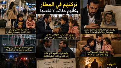 تركت زوجة الاب طفلين توأم فى المطار